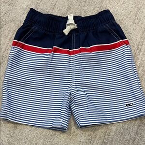 Classic Striped Kids' Shorts with Red Accent